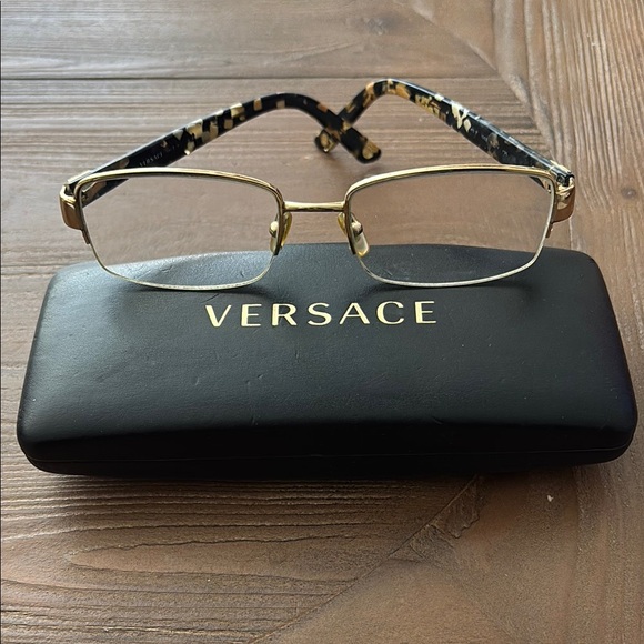 Versace Accessories - Versace Gold and Black Women's Glasses. Versace MOD. 1185B 1002 51□17 135.